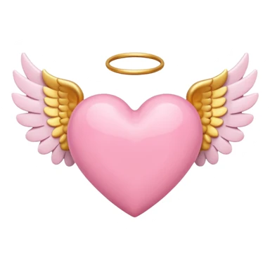 Pink heart with angel wings sticker