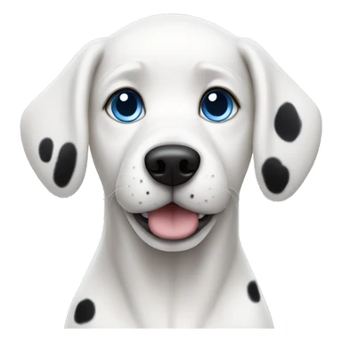 white dog with blue eyes and black spots sticker