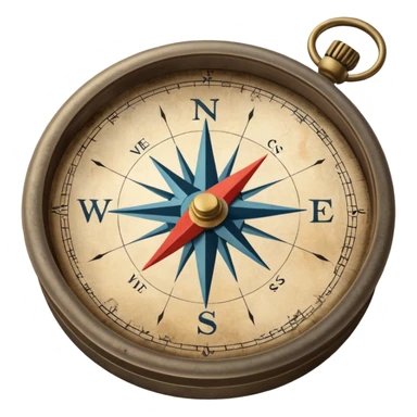 a map and a compass sticker