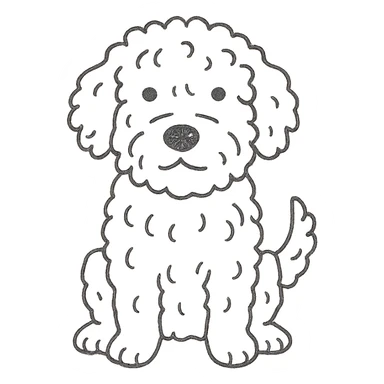 roan Lagotto Romagnolo dog hand-drawn outline icon sticker