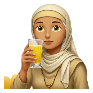 Ein Kamel welches ein Glass mit gelber Flüssigkeit trinkt üssigkei trinkt sticker