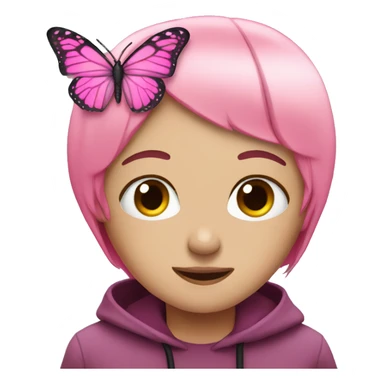 pink emo butterfly sticker