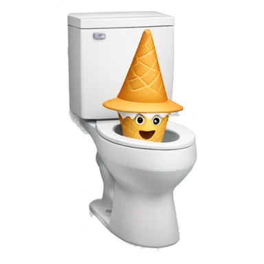 Skibidi toilet with a hat eating ice cream  sticker