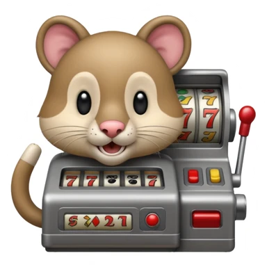 animal playing a slot machine sticker