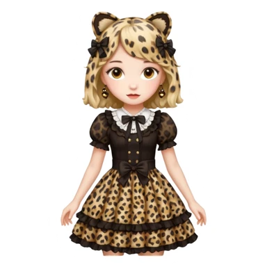 Leopard lolita dress sticker
