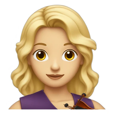 Violinista rubia con pelo lacio y ojos claros sticker