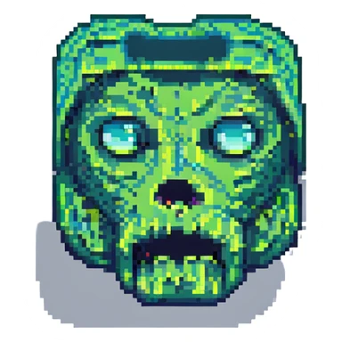 minecraft creeper face pixel art style sticker