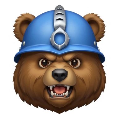 Bear wearing blue horned helmet growling sticker