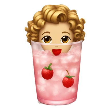 aesthetic shirley temple drink sticker