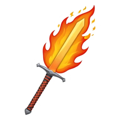 sword on fire emoji style
- Designs that remind you of the blade of Japanese animation extinction sticker