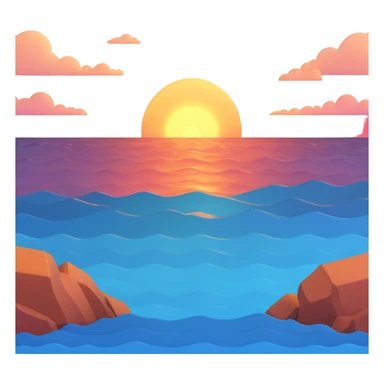 ocean sunset horizon sticker