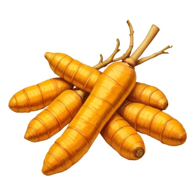 Turmeric root with golden glow, anti-inflammatory food sticker