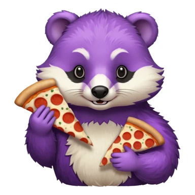 Purple Badger with pizza  sticker