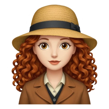 a woman with hat and have long curly hair sticker