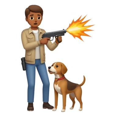 being shot by a dog  sticker