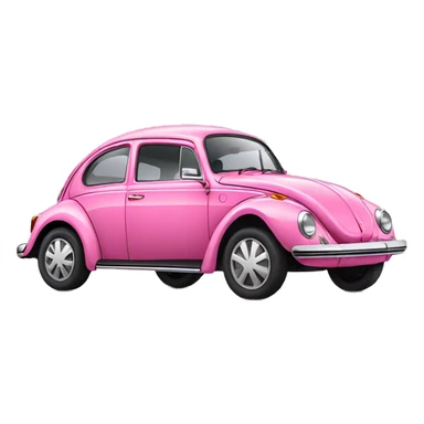 Pink Volkswagen beetle car sticker