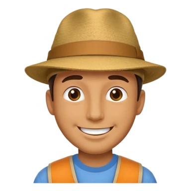 happy solo male in hat sticker