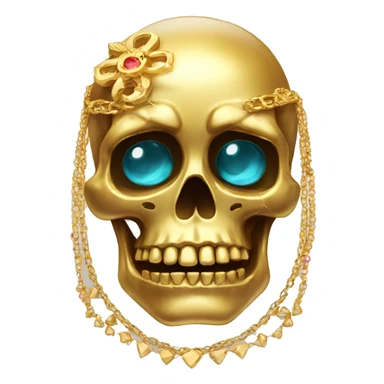 golden skull with jewelry sticker