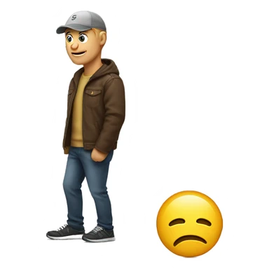 Cool emoji watching someone walk by sticker