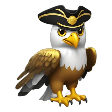 golden imperial eagle with napoleon tricorne hat sticker
