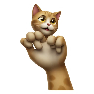 Cat holding paw out for money  sticker