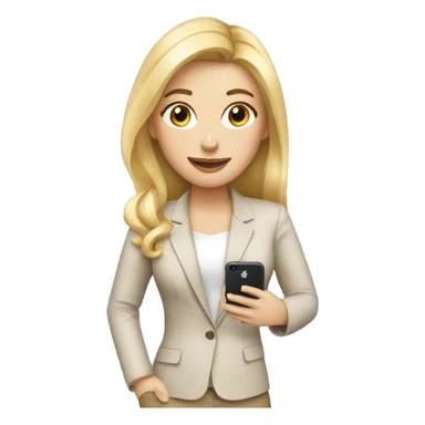 A social media manager female blonde with a iphone in hand sticker