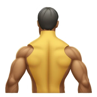 man back muscles yellow skin sticker
