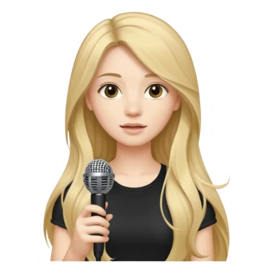 Singer Young woman – long hair, around 20s, holding microphone close sticker