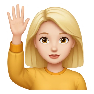 Girl waving sticker
