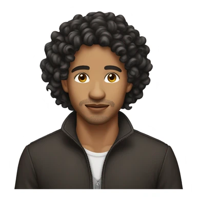 a Lightskin man with long middl part curls sticker