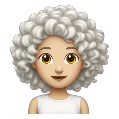 white curly hair girl funnt sticker