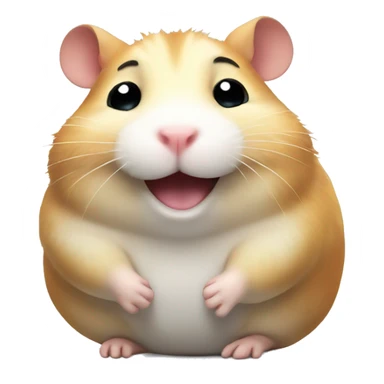 fat hamster smiling with 6 legs sticker