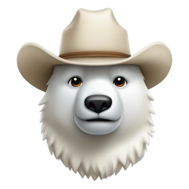 polar bear wearing a cowboy hat sticker