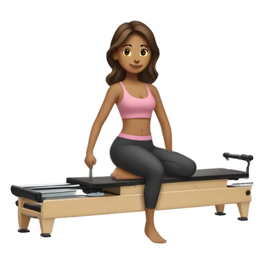 Latina girl with brown hair doing Pilates un reformer sticker