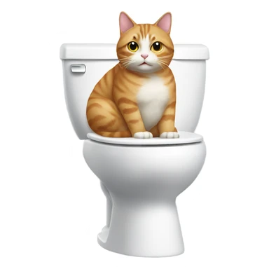 cat sitting on toilet sticker