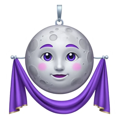 Moon Banner — silver cloth + violet trim sticker