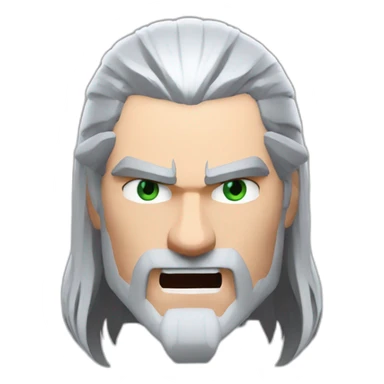 the witcher geralt fighting sticker