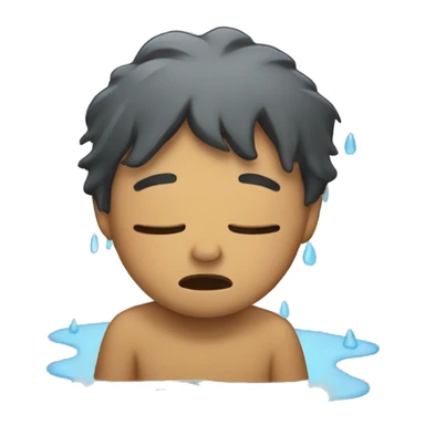 Crying in a puddle sticker