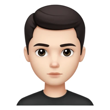 Very pretty handsome bratz man,  short dark hair, has black eyes , pale skin, defined jawline sticker