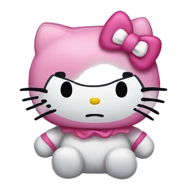angry hello kitty plush sticker