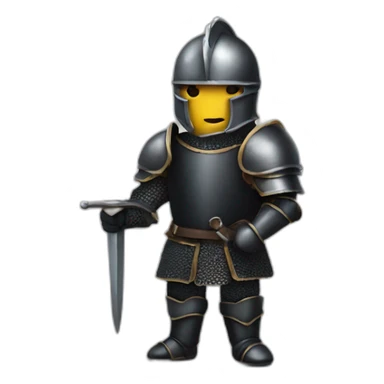 A knight in black armour with full helmet sticker