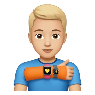 Young person wearing a smartwatch sticker