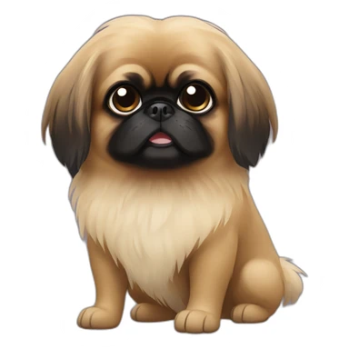 Black face Pekingese sticker