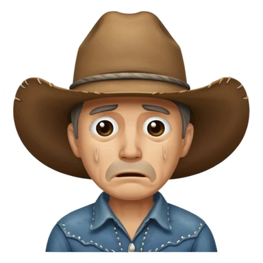 Crying cowboy sticker
