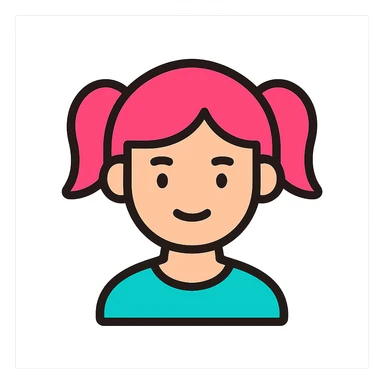 A girl with pink hair tied on both sides sticker