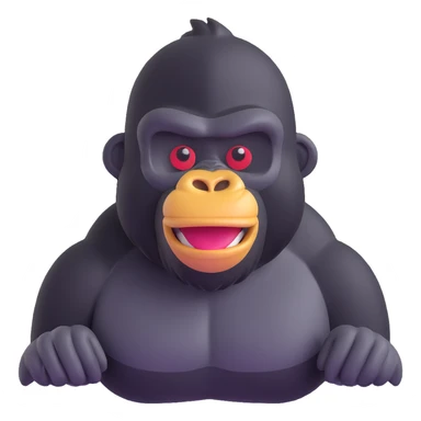 cute gorilla 3d emoji style sticker