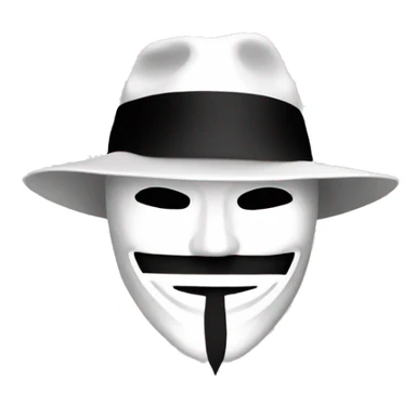 white hat hacker emoji with anonymous mask sticker