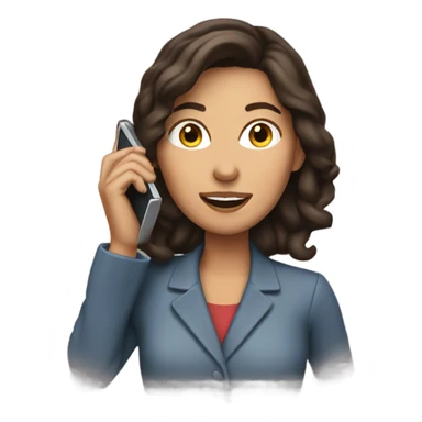 Brunette Woman talking on cell phone sticker