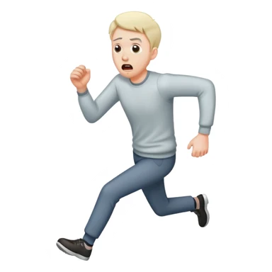scared man running away sticker