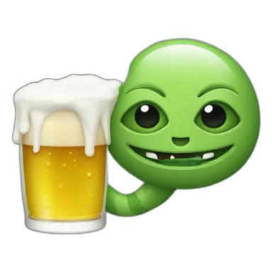 Un extraterrestre qui boit une bière sticker